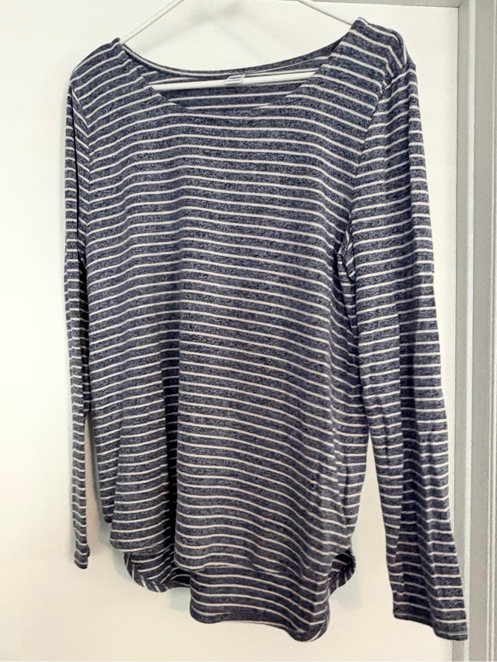 Old Navy Navy & White Striped Long-Sleeve Top